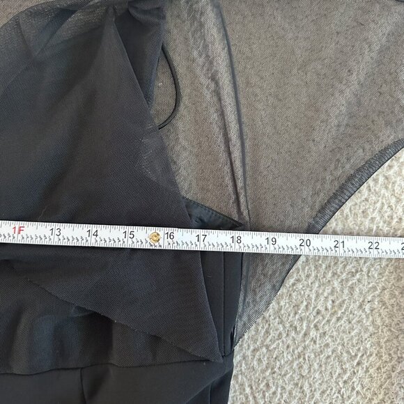 Vintage Y2K Shawl Dress Black Little Black Dress Spaghetti Defined Bust - Picture 3 of 14